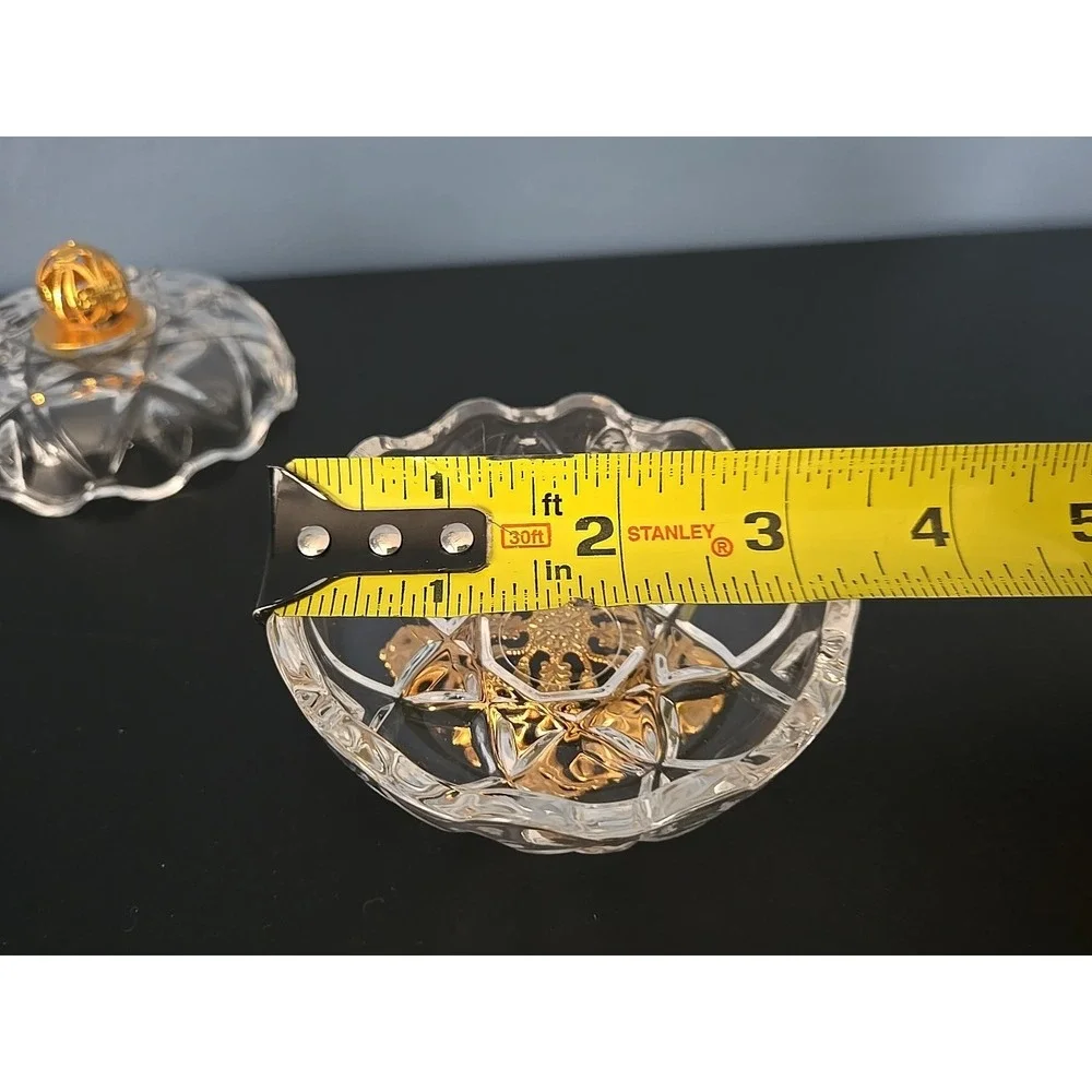 KILARNEY 24% CRYSTAL TRINKET Jewelry DISH 22ct HEARTS FILIGREE BASE